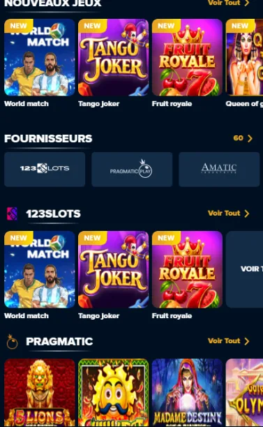 Casino X10 — machines à sous et fournisseurs 123Slots, Pragmatic, Amatic
